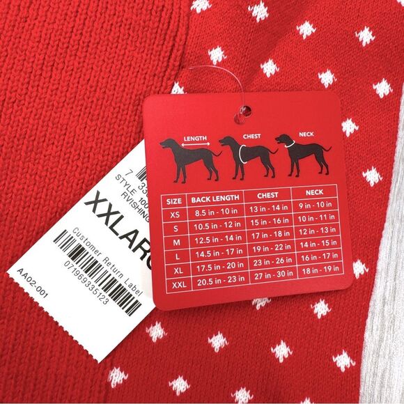 Charter Club Red Knit Holiday Print Dog Sweater XXL - Picture 4 of 4